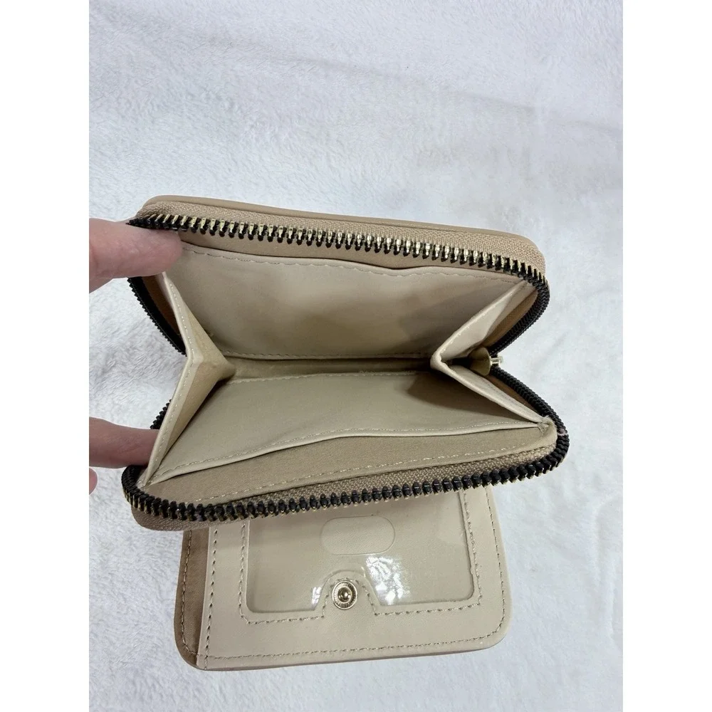 Jones New York Signature Zip Around Wallet Cream JNY Monogram Embroidered Floral